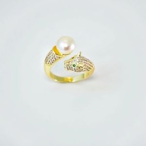 Gold Tiger Pearl Ring (free size)
